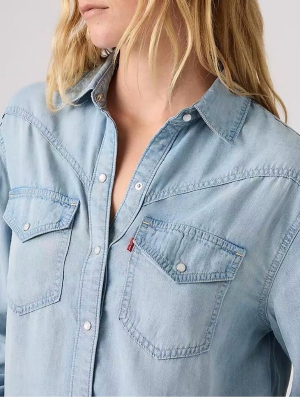 Levi's Sawyer Western Cowgirl Country Button Down Relaxed Long Sleeve Shirt XXL - Picture 3 of 15